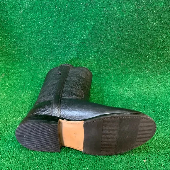 MEN’S WESTERN COWBOY SLIP ON ROUND TOE SIDE ZIPPER BOOTS BLACK BOTA CON CIERRE