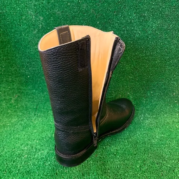 MEN’S WESTERN COWBOY SLIP ON ROUND TOE SIDE ZIPPER BOOTS BLACK BOTA CON CIERRE