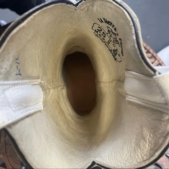 MEN'S WESTERN COWBOY WHITE BOOTS GENUINE LEATHER