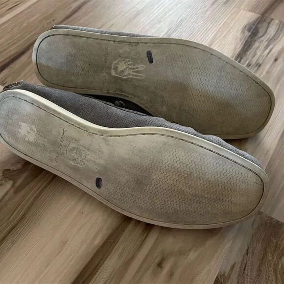 Men's Gray Blue Leather Boat Shoes Slip-On Casual Summer Footwear