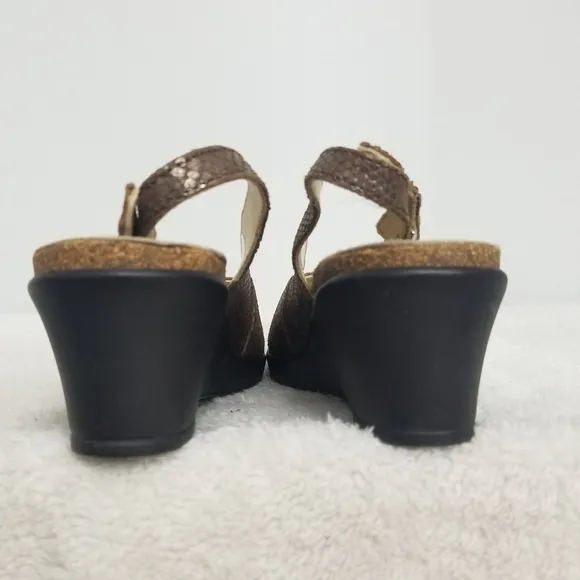 Mephisto metalic animal print Slingback Wedges