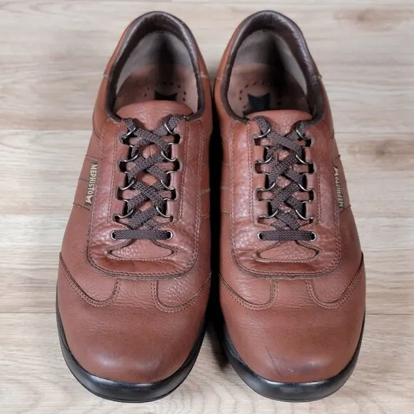 Mephisto Runoff Air Jet Shoes Mens Size 13 Brown Black Round Toe Leather Sneaker