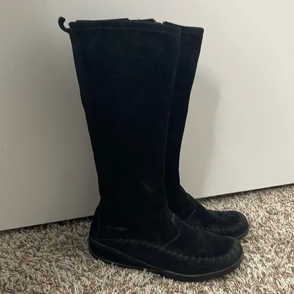 Merrell Blazing Star Size 8 Tall Boots Suede Leather Side Zip Low Heel