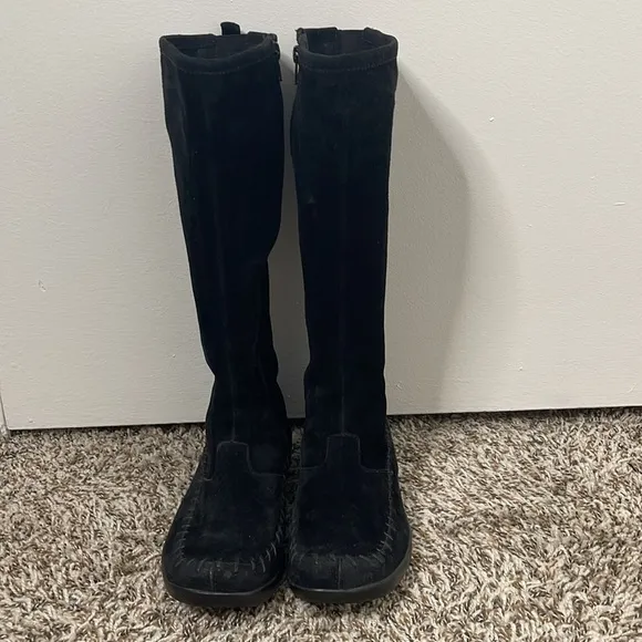 Merrell Blazing Star Size 8 Tall Boots Suede Leather Side Zip Low Heel