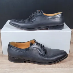 Mezlan Hudson Derby Shoes Mens Size 9 Black Leather Round Toe Brogue Spain