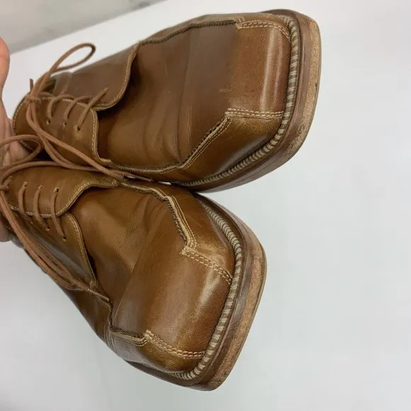 Mezlan Mens Storm Welt Derby Shoes Size 10.5 M Cognac Brown Leather Square Toe