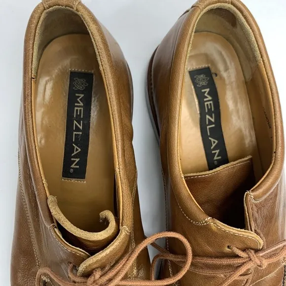 Mezlan Mens Storm Welt Derby Shoes Size 10.5 M Cognac Brown Leather Square Toe