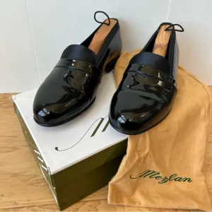 Mezlan Mirage Black Patent Tux Shoe 8 1/2 with box &amp; slip covers