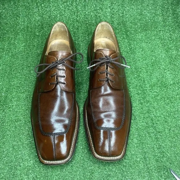 Mezlan Split Toe Derby Leather Cognac Brown Made In Spain Size 13 M US