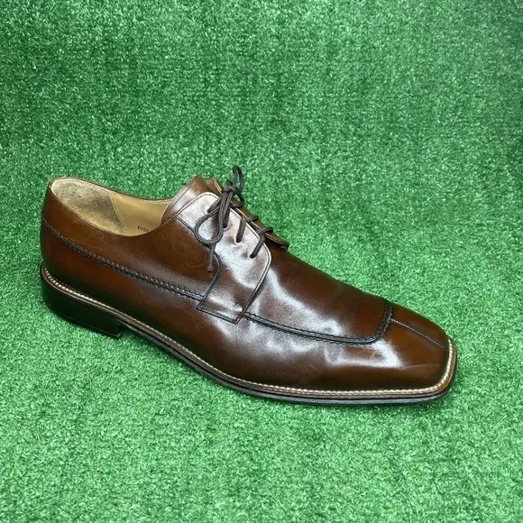 Mezlan Split Toe Derby Leather Cognac Brown Made In Spain Size 13 M US