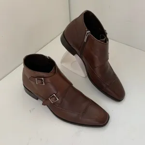 Mezlan Taberna Mens  Dark Brown Double Monk Strap Zip Ankle Boots Size 7