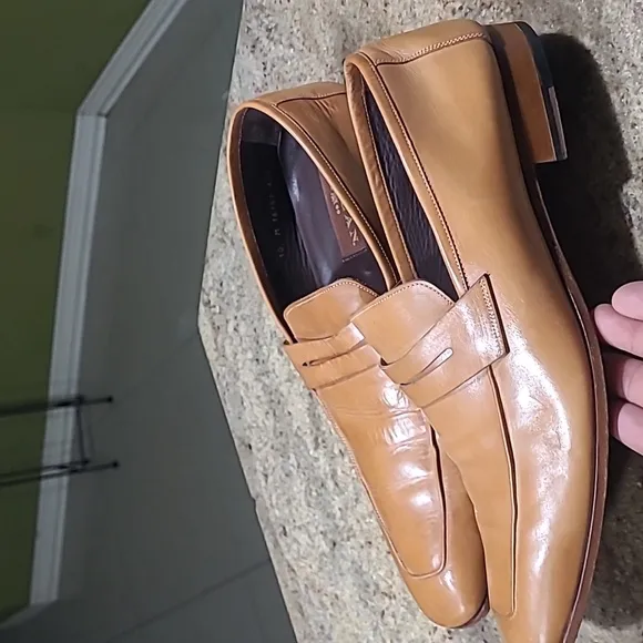 Mezlan Tan Leather Penny Loafers Size US10