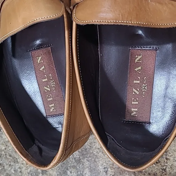 Mezlan Tan Leather Penny Loafers Size US10