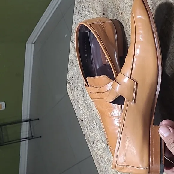 Mezlan Tan Leather Penny Loafers Size US10