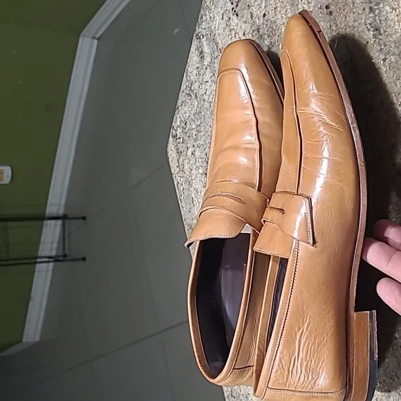 Mezlan Tan Leather Penny Loafers Size US10