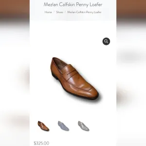 Mezlan Tan Leather Penny Loafers Size US10