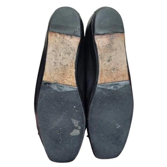M.GEMI The Danza Leather Black Flats with Hidden Wedge, Size EU 35.5/US 5.5