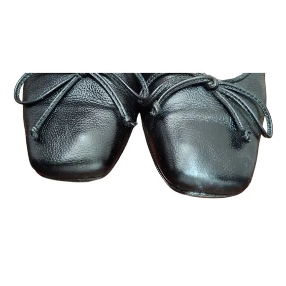 M.GEMI The Danza Leather Black Flats with Hidden Wedge, Size EU 35.5/US 5.5