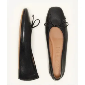 M.GEMI The Danza Leather Black Flats with Hidden Wedge, Size EU 35.5/US 5.5