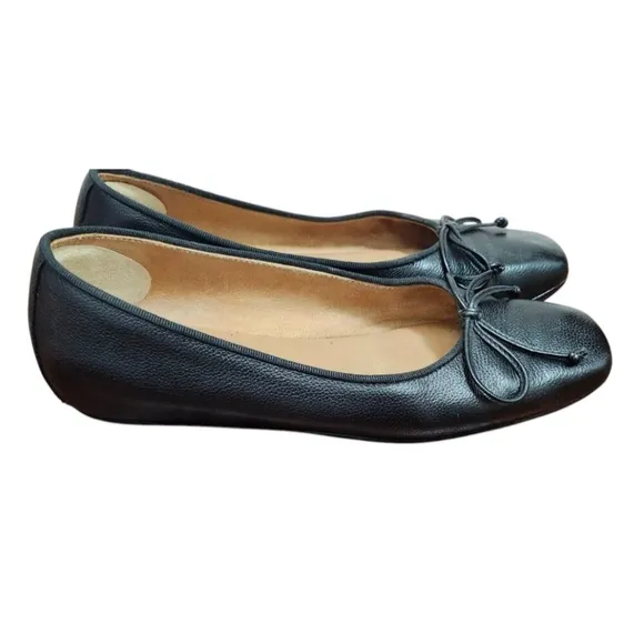 M.GEMI The Danza Leather Black Flats with Hidden Wedge, Size EU 35.5/US 5.5