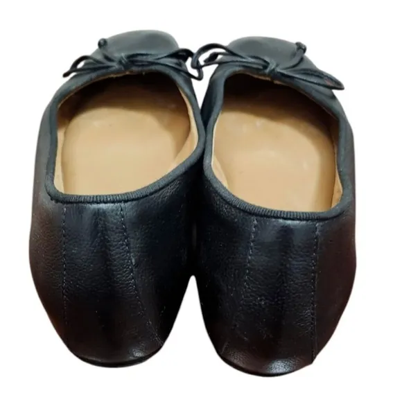 M.GEMI The Danza Leather Black Flats with Hidden Wedge, Size EU 35.5/US 5.5