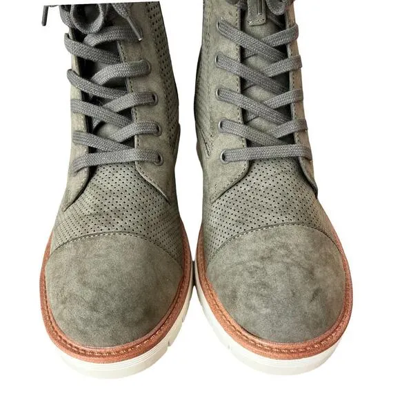 MIA Havenn Kashton Lace Up Combat Boots Size 8.5 Olive Green Perforated Side Zip