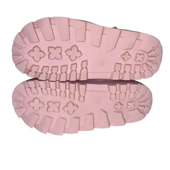 Michael Kors Boots for Girls Light Pink MK Silver Logo Print Side Zipper Size 2