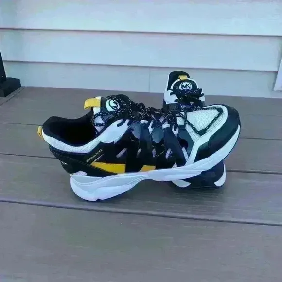 Michael Kors Shoes Mens Hero Leather and Mesh Trainer Shoes