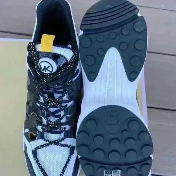 Michael Kors Shoes Mens Hero Leather and Mesh Trainer Shoes