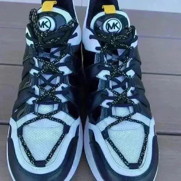 Michael Kors Shoes Mens Hero Leather and Mesh Trainer Shoes