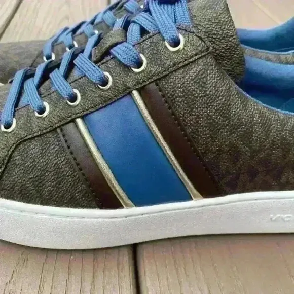 Michael Kors Shoes Womens Logo Stripe Sneaker Chambray