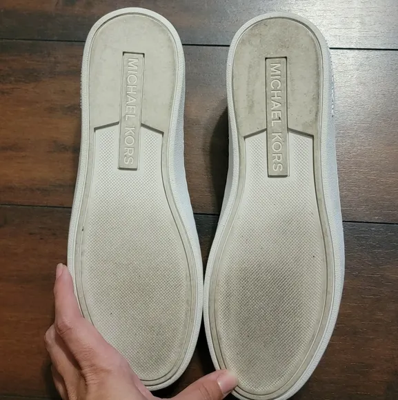 Michael Kors Skyler Rose Gold Knit Slip On Shoes