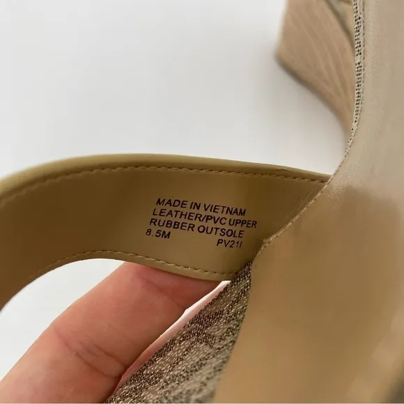 Michael Kors Strappy Leather Espardrille Wedges Summer Sandals Size 8.5 (NWOT)
