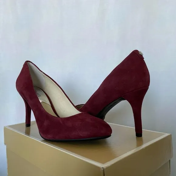 MICHAEL Michael Kors MK Flex Pump Merlot Suede Round Toe High Heel Pumps Size 8M