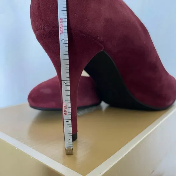 MICHAEL Michael Kors MK Flex Pump Merlot Suede Round Toe High Heel Pumps Size 8M