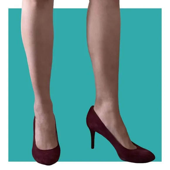 MICHAEL Michael Kors MK Flex Pump Merlot Suede Round Toe High Heel Pumps Size 8M