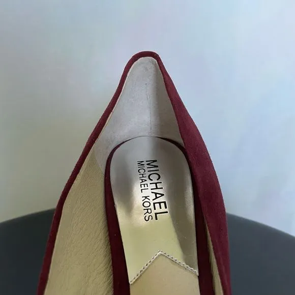 MICHAEL Michael Kors MK Flex Pump Merlot Suede Round Toe High Heel Pumps Size 8M