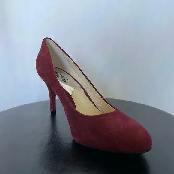 MICHAEL Michael Kors MK Flex Pump Merlot Suede Round Toe High Heel Pumps Size 8M