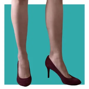 MICHAEL Michael Kors MK Flex Pump Merlot Suede Round Toe High Heel Pumps Size 8M