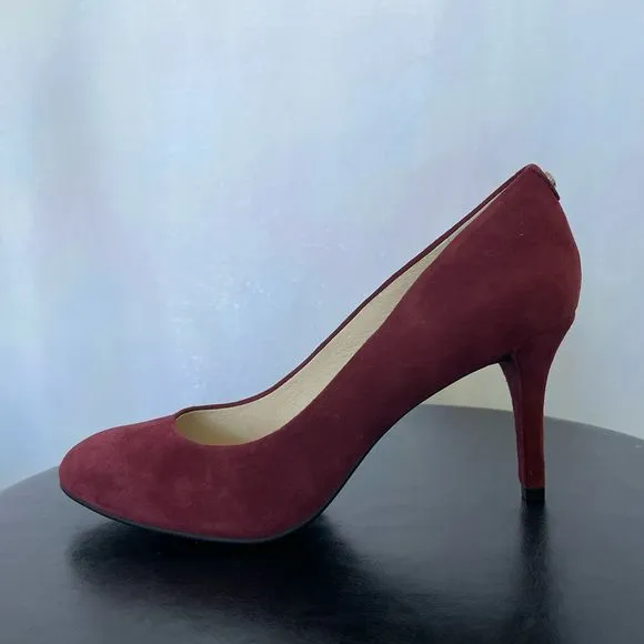 MICHAEL Michael Kors MK Flex Pump Merlot Suede Round Toe High Heel Pumps Size 8M