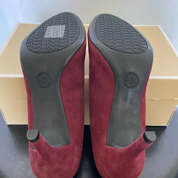 MICHAEL Michael Kors MK Flex Pump Merlot Suede Round Toe High Heel Pumps Size 8M