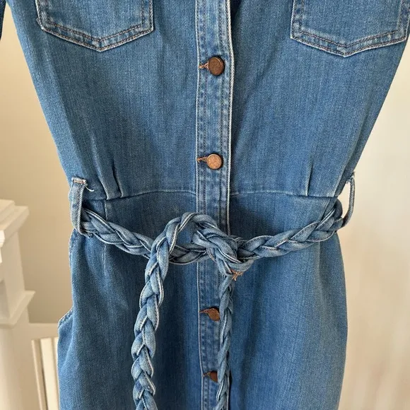 M.i.h Jeans Button Down Denim Dress with Belt Size Medium