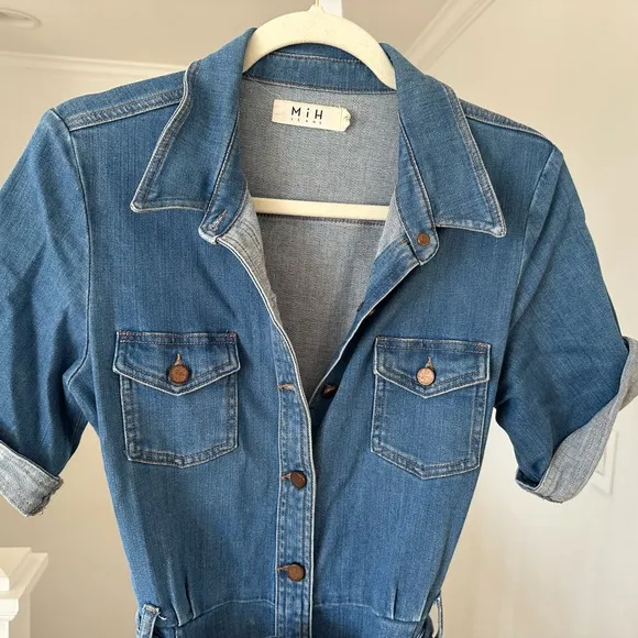 M.i.h Jeans Button Down Denim Dress with Belt Size Medium