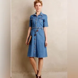 M.i.h Jeans Button Down Denim Dress with Belt Size Medium