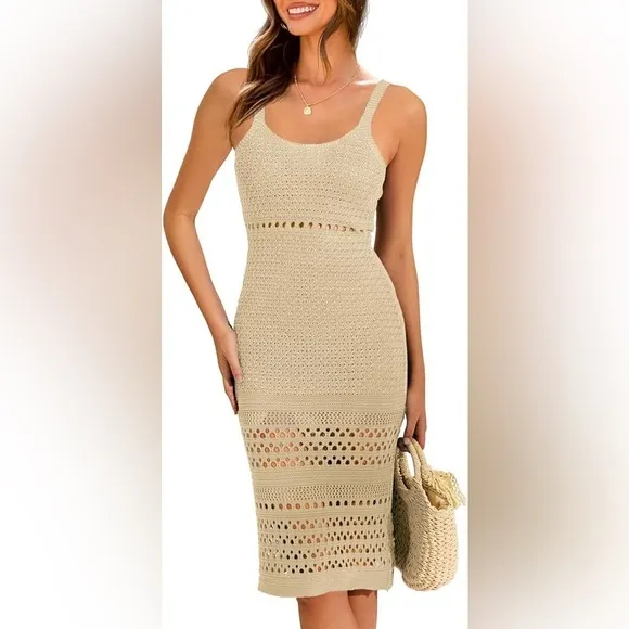 Miholl Summer midi dress, swimsuit coverup dress,