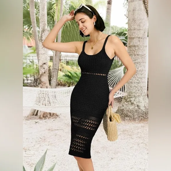 Miholl Summer midi dress, swimsuit coverup dress