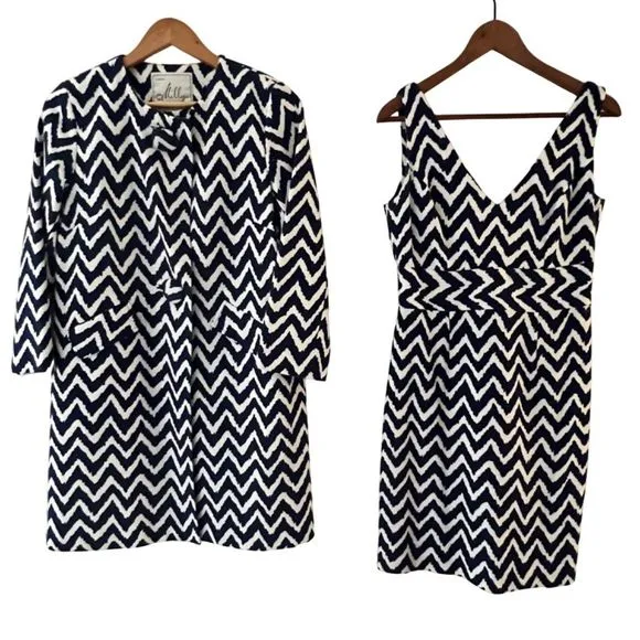 Milly Dress Jacket Matching Set Easter Derby Chevron Shower Wedding Size 6