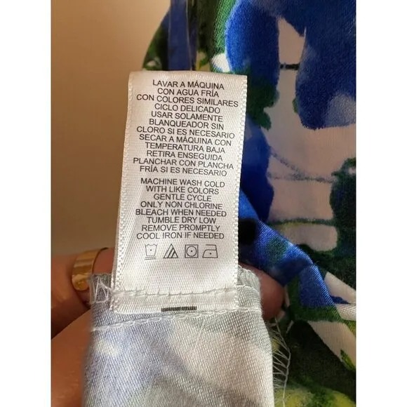 Milly For Design Nation Blue   Green Floral Sleeveless Mini Dress Size 4