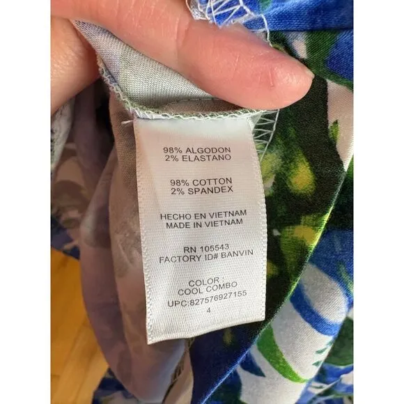 Milly For Design Nation Blue   Green Floral Sleeveless Mini Dress Size 4