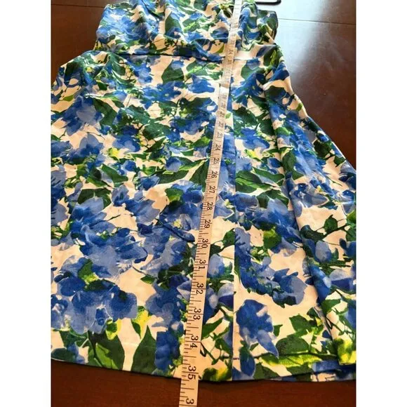 Milly For Design Nation Blue   Green Floral Sleeveless Mini Dress Size 4
